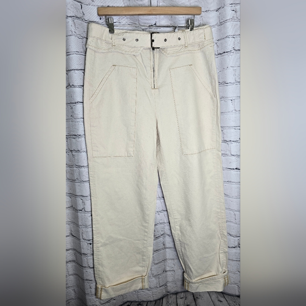 ONETEASPOON Women's Cream High-Waisted Pants Size 27